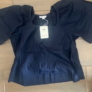 Free Assembly Navy Cotton Blouse – Women’s Size M – NWT